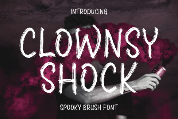 Clownsy Shock: A Spooky Brush Typeface for Bold Digital Headlines